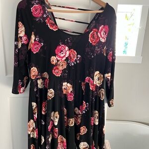 Torrid Black Floral Dress